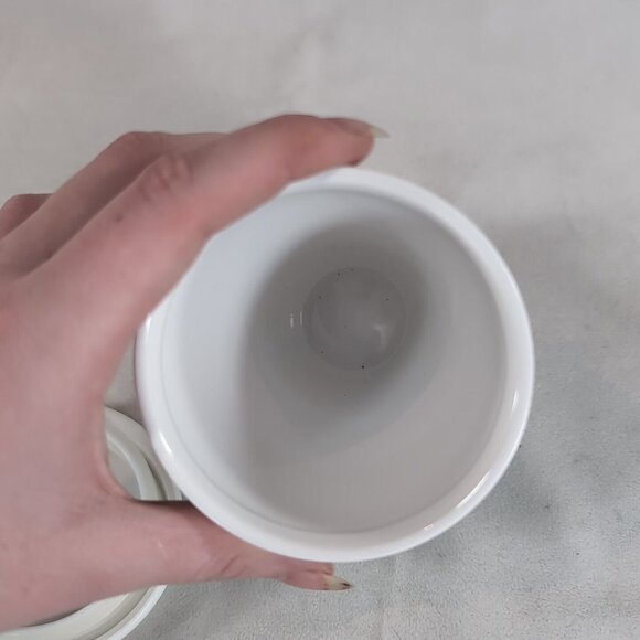 David's Tea Travel Mug Tumbler Lid Coffee Cup Teal Blue White Ceramic Logo Icon - Picture 8 of 10